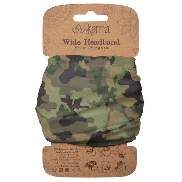 Green Camo Wide Headbands Packaged View