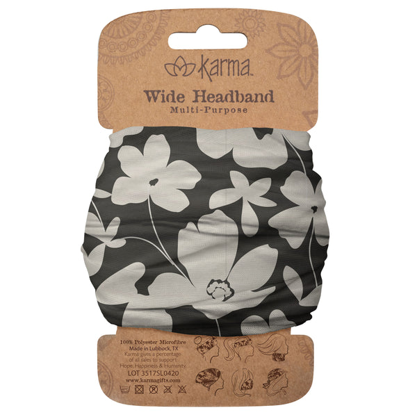 Ink Floral Wide Headbands Packaged View