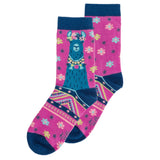 Llama pink crew socks