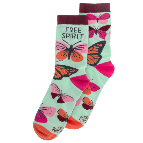 Butterfly crew socks