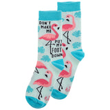 Flamingo foot down crew socks