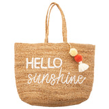 Hello Sunshine Jute Beach Bag