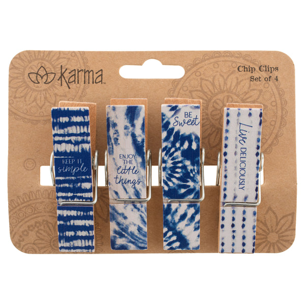 Blue Shibori Chip Clips