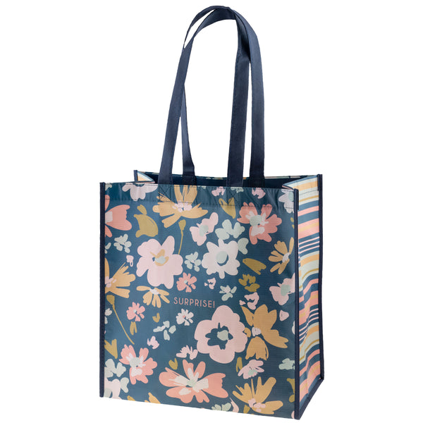 Navy Floral Recycled Large Gift Bag