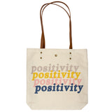 Positivity cotton canvas book bags