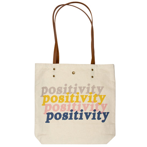 Positivity cotton canvas book bags