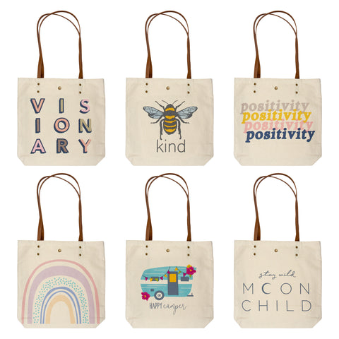 Canvas book bag assortment variables view