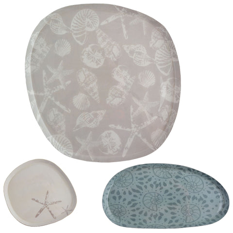 Coastal enamel tray set