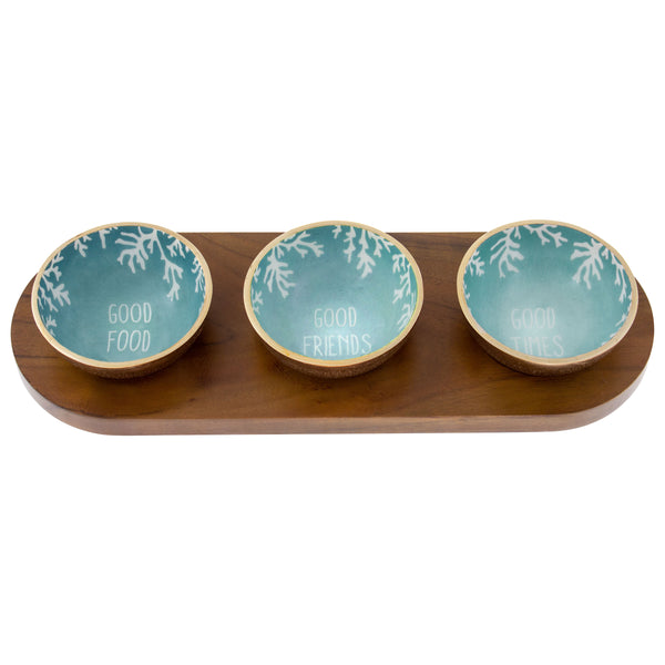 Coral Enamel Dipping Bowls