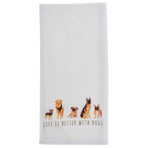 Dog cotton tea towel