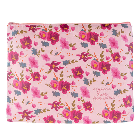 Pink floral large recycled carry all
