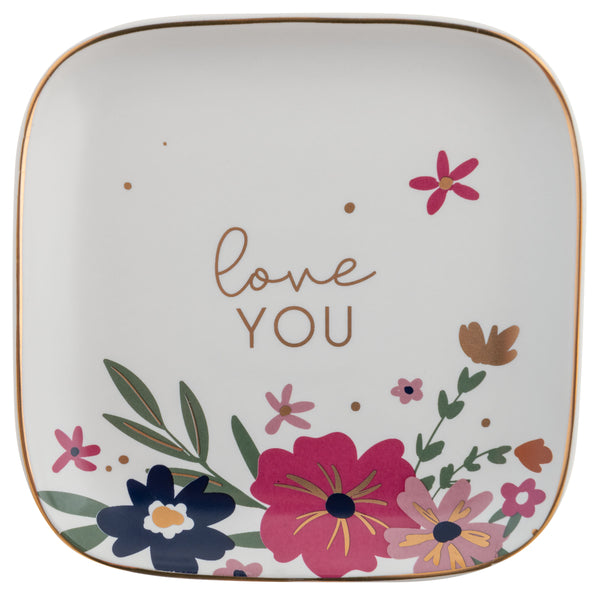 Love You Flora Square Trinket Trays Large
