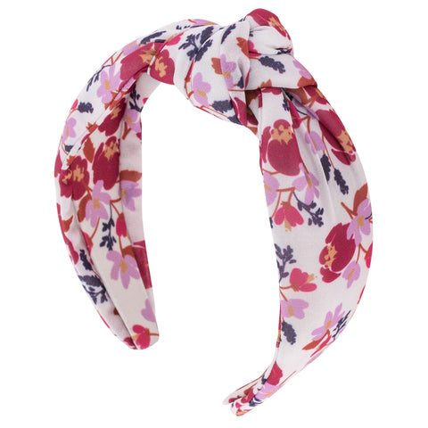 Plum floral knot headbands