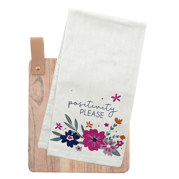 Positivity Please Flora Tea Towel With Cutting Board