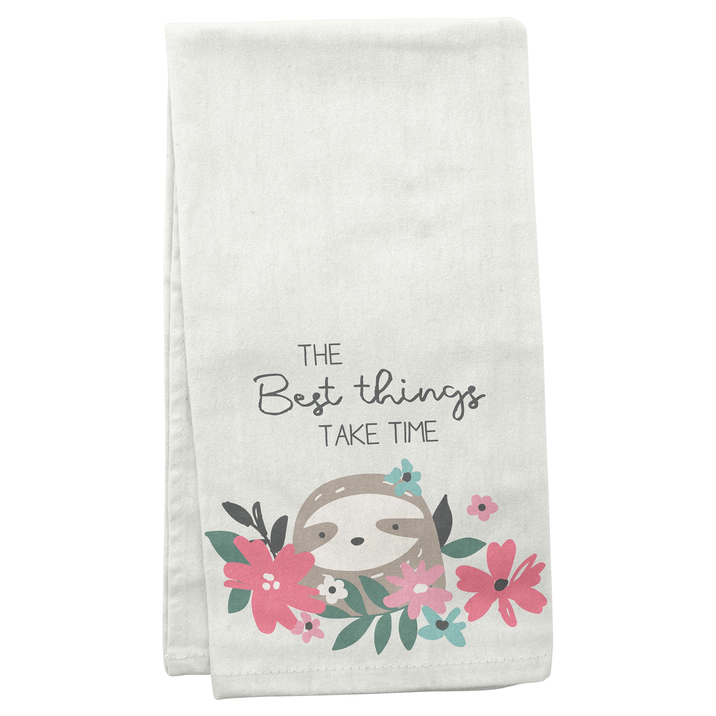 Karma Gifts Be Happy Flora Tea Towel