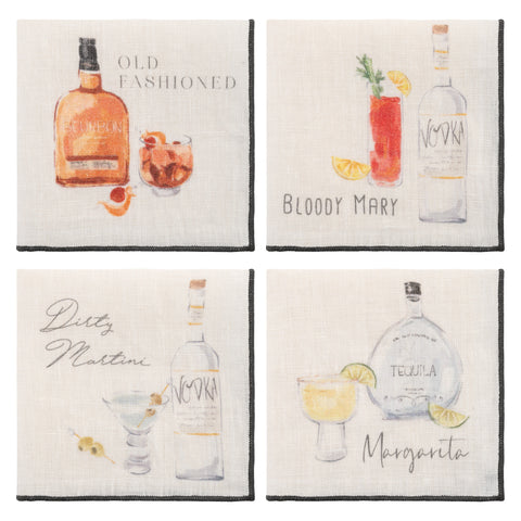 Speakeasy Linen Cocktail Napkins