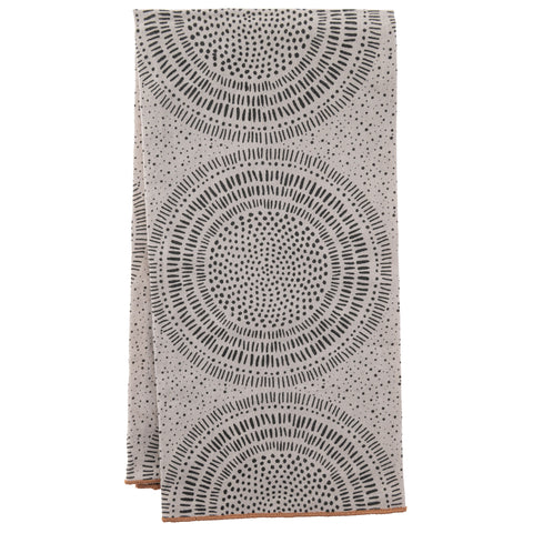 Painted circles linen blend tea towel