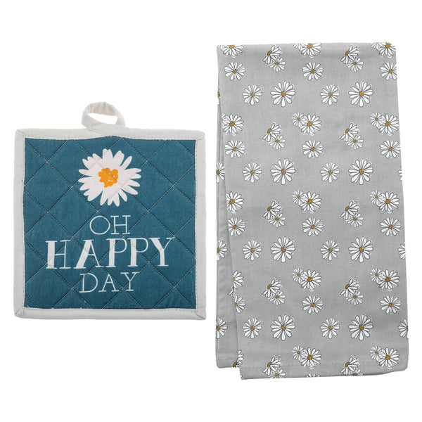 Daisy Reese Pot Holder & Tea Towel Set