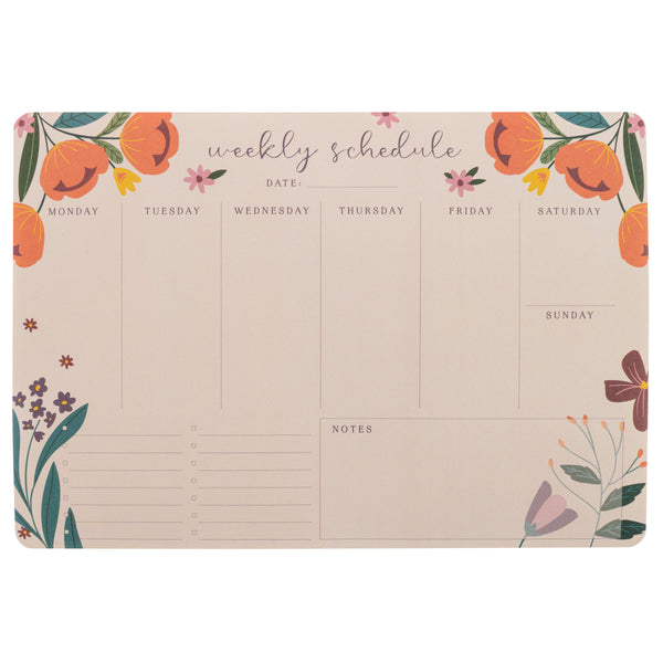 Sunset Floral Weekly Desk Pads