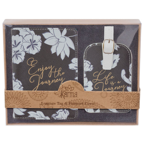 Asian floral Passport Holder & Luggage Tag Sets