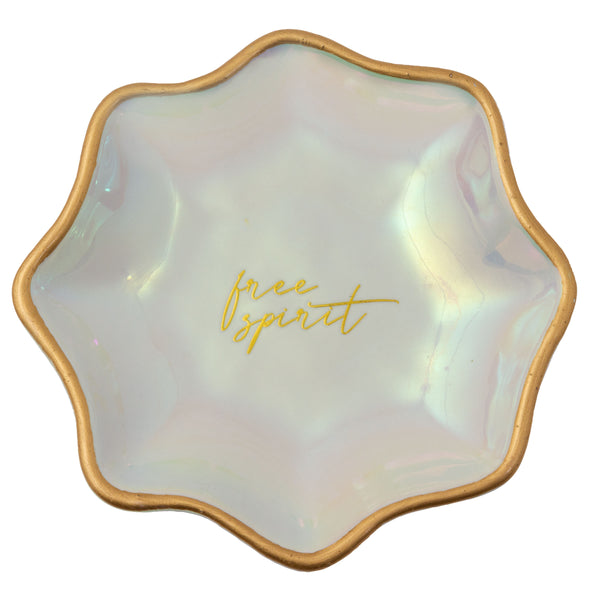 Iridescent large shaped trinket tray