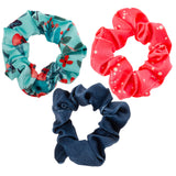 Turquoise Velvet Scrunchies - 3 Pack