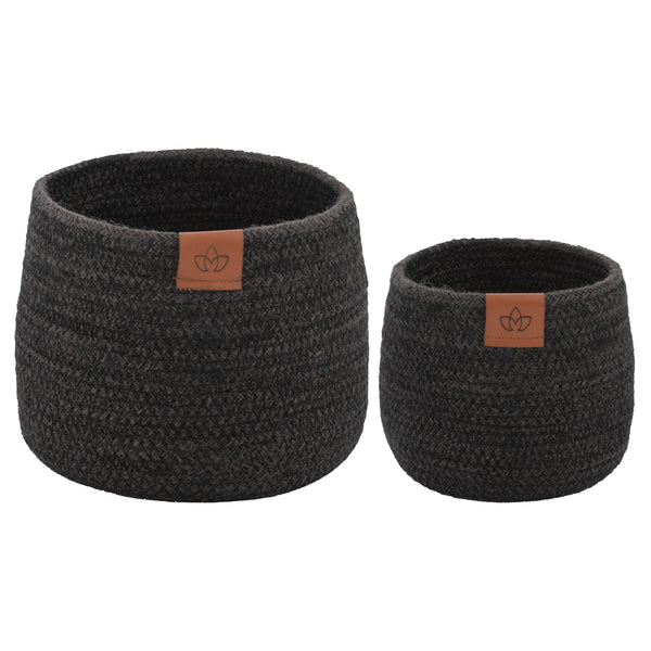 Black woven baskets