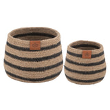 Black stripe woven baskets