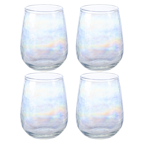 Iridescent Catalina Stemless Wine Glass set of 4