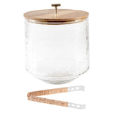 Clear Catalina Ice Bucket With Raffia Tongs