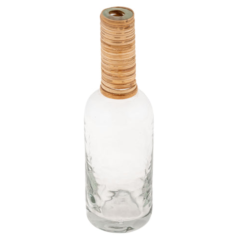Large Catalina glass & cane wrapped vase