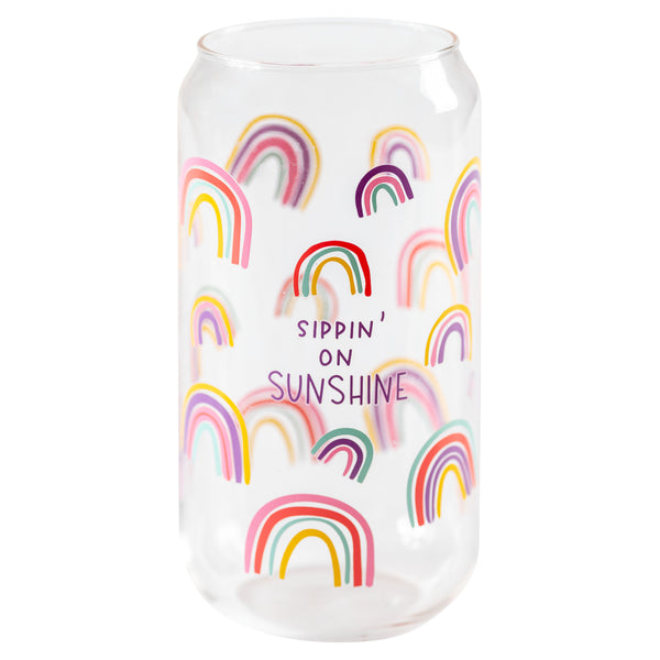 Rainbow beer can glass