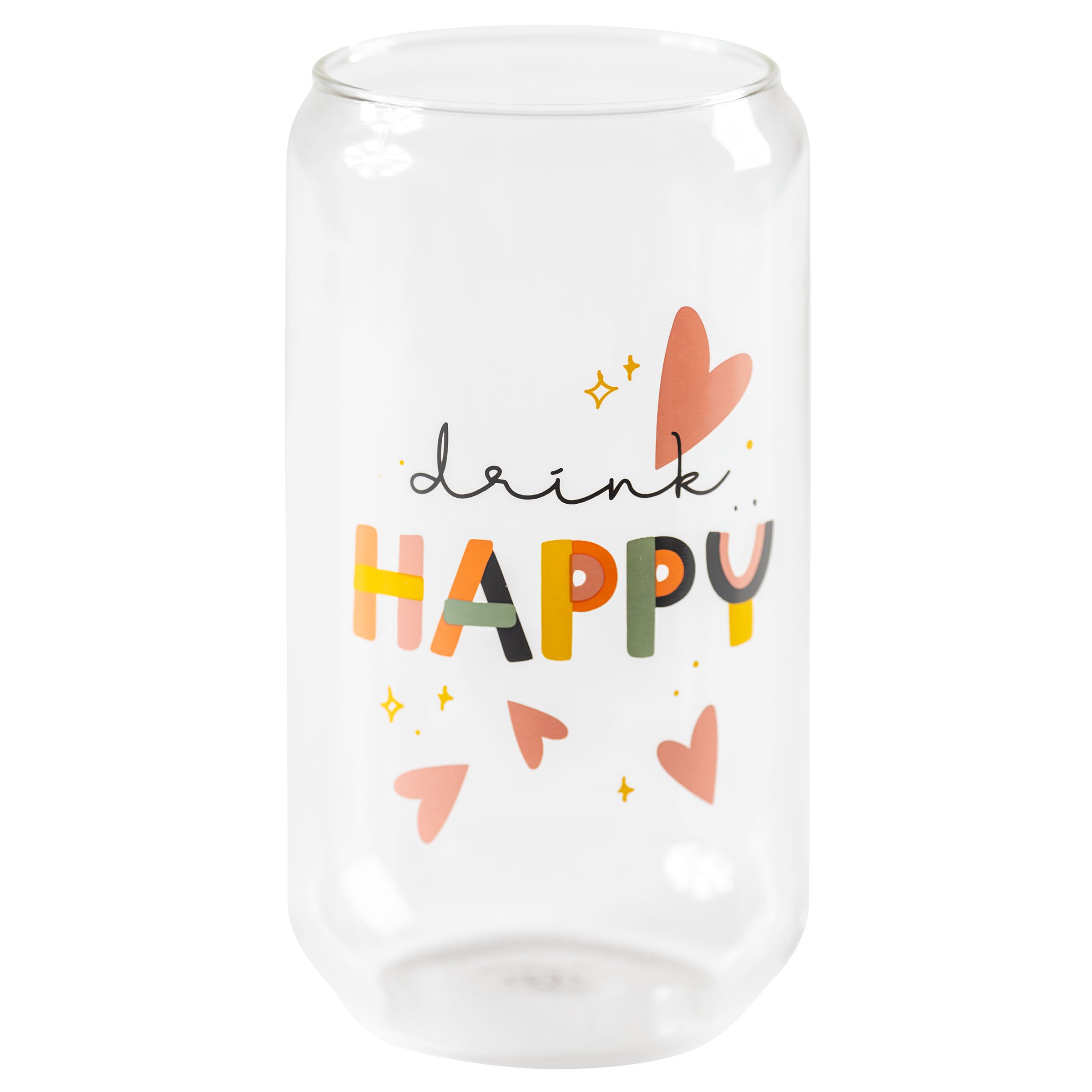 Rainbow Etched Beer Can Glass Iced Beverage Glass 