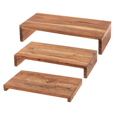 Natural Wood Nesting Risers Set of 3