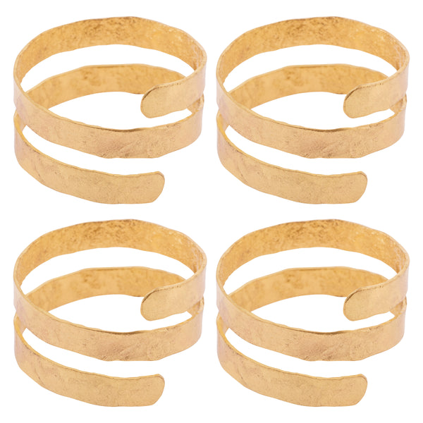 Gold spiral napkin rings