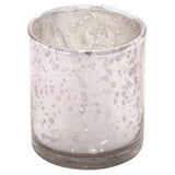 Blush 3" mercury glass votive front view