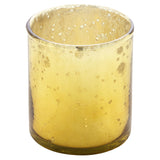 Gold 3" mercury glass votive front view