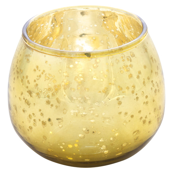 Gold mercury tapered glass votive