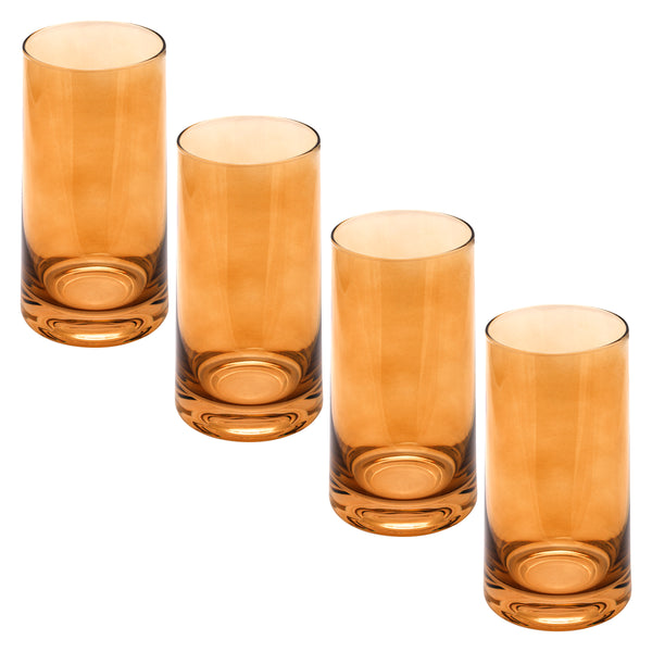 Amber Mid Century Cooler Glasses