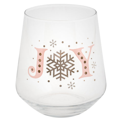 Joy Holiday Chic Stemless Wine Glass