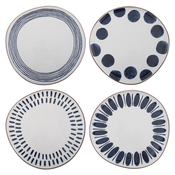 Indigo Pattern Salad Plates