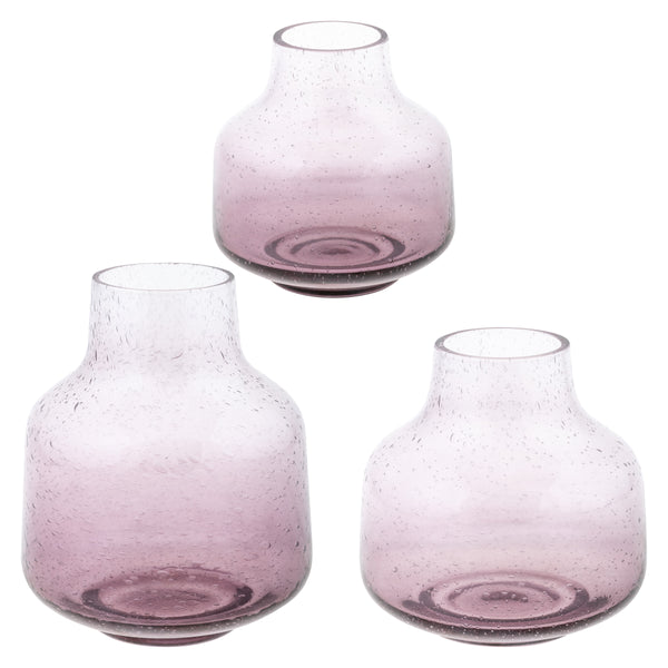 Blackberry bubble glass vase