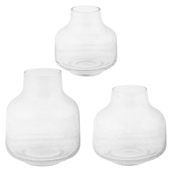 Clear bubble glass vase