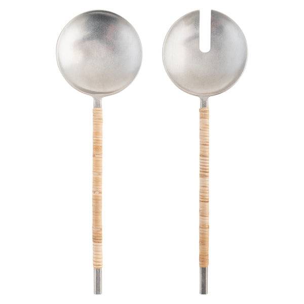 Catalina Cane Wrapped Handle Salad Servers