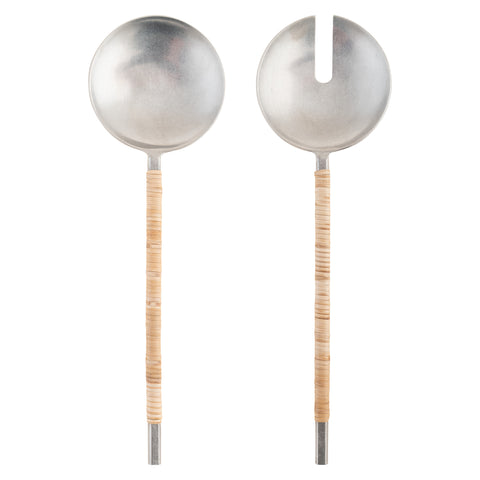 Catalina Cane Wrapped Handle Salad Servers