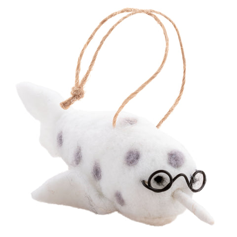 Island Narwhal Felt Ornament