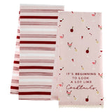 Cocktails Holiday Flour Sack Tea Towels With Charm