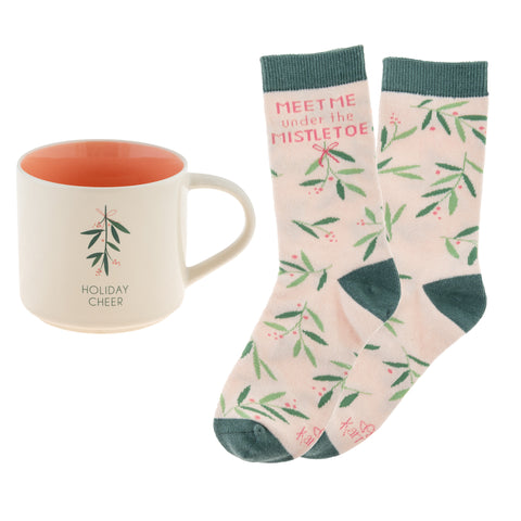 Holiday Cheer Holiday Mug & Sock Gift Box Set
