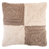 Mushroom Check Large Square Jute Pillows