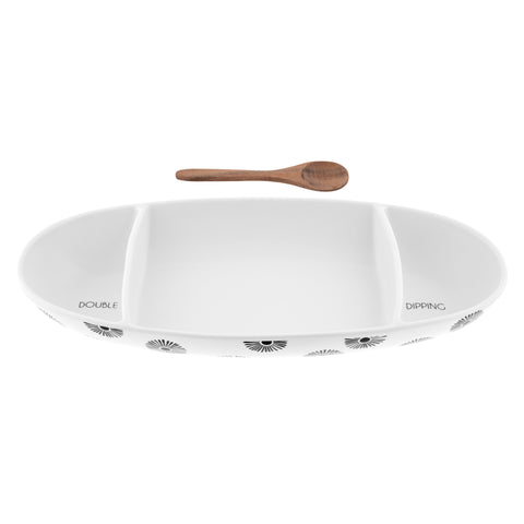 Milo Divided Platter With Wood Spoons